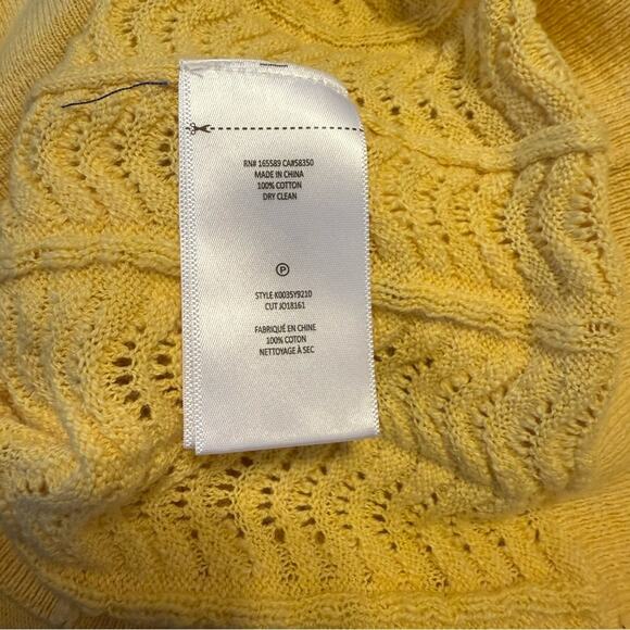 Joie Women's Yellow Sweater Open Knit Lightweight 100% Cotton Size Small - Picture 3 of 4